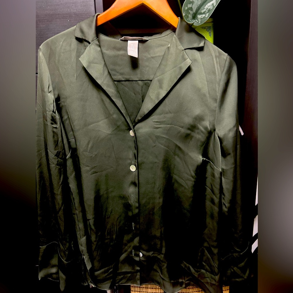 Dark green silk shirt